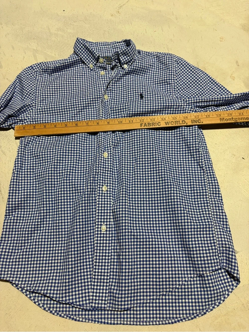 Polo Ralph Lauren Blue Gingham Button-Down Shirt large 14-16